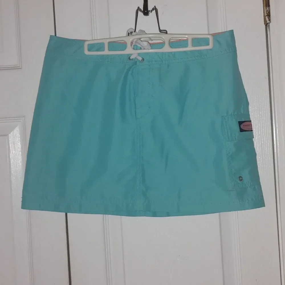 Vineyard Vines Shep and Ian  teal blue coverup Swim Skirt Sz 4 NWOT